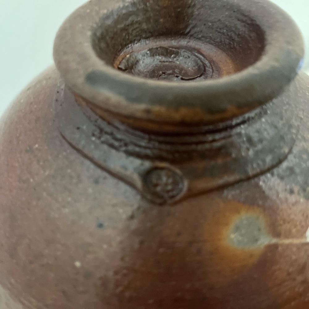GORGEOUS VINTAGE HANDMADE STUDIO POTTERY TWO TONE VASE WITH DRIP GLAZING - EUC - Picture 10 of 12